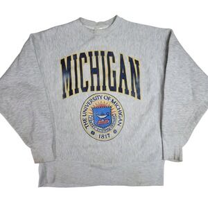 Vintage BAC Premier University of‎ Michigan Sweatshirt Gray Men's Large